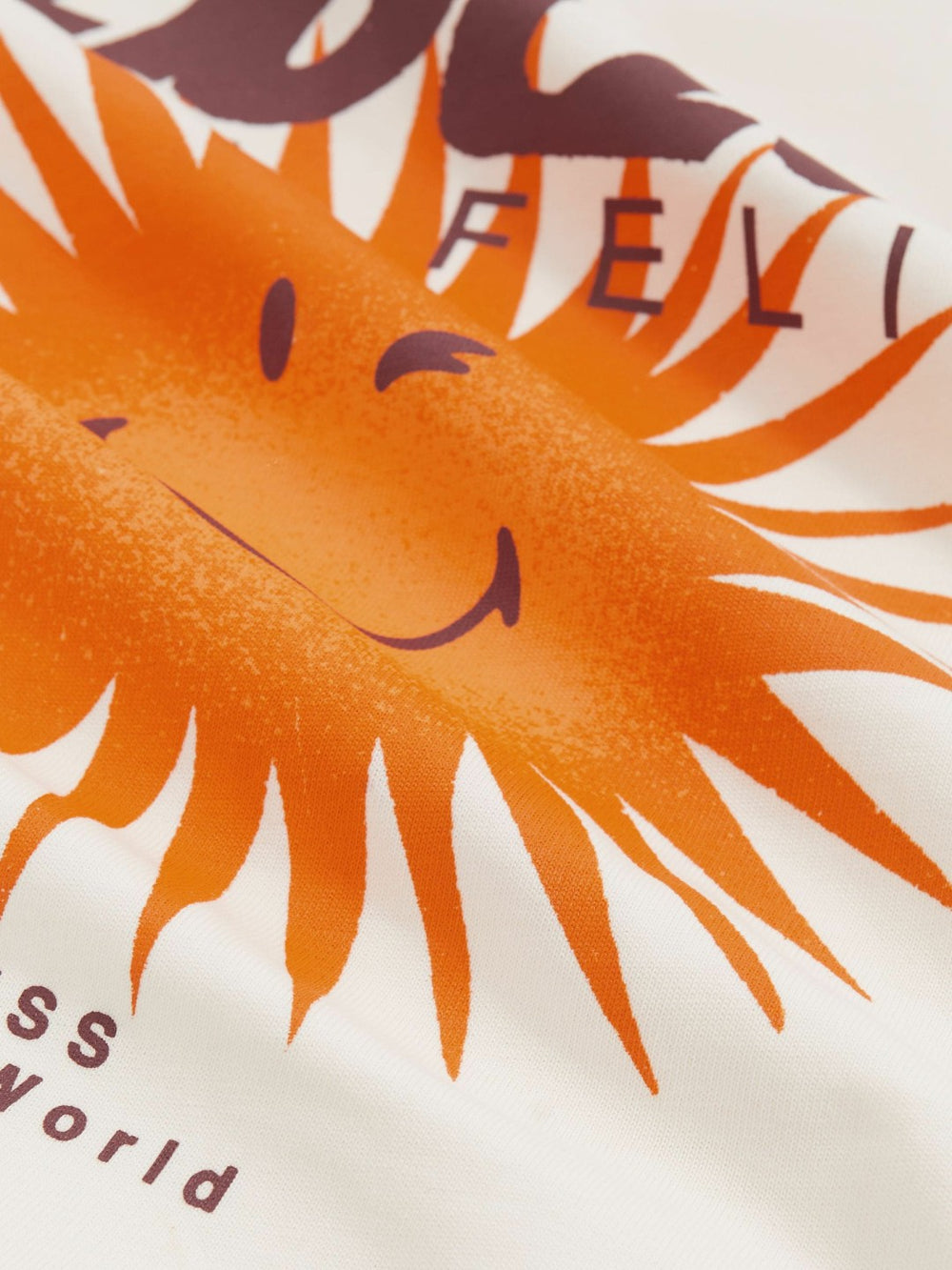 Children & Baby 3-9 yrs SmileyWorld Sun Motif T-Shirt in Off White