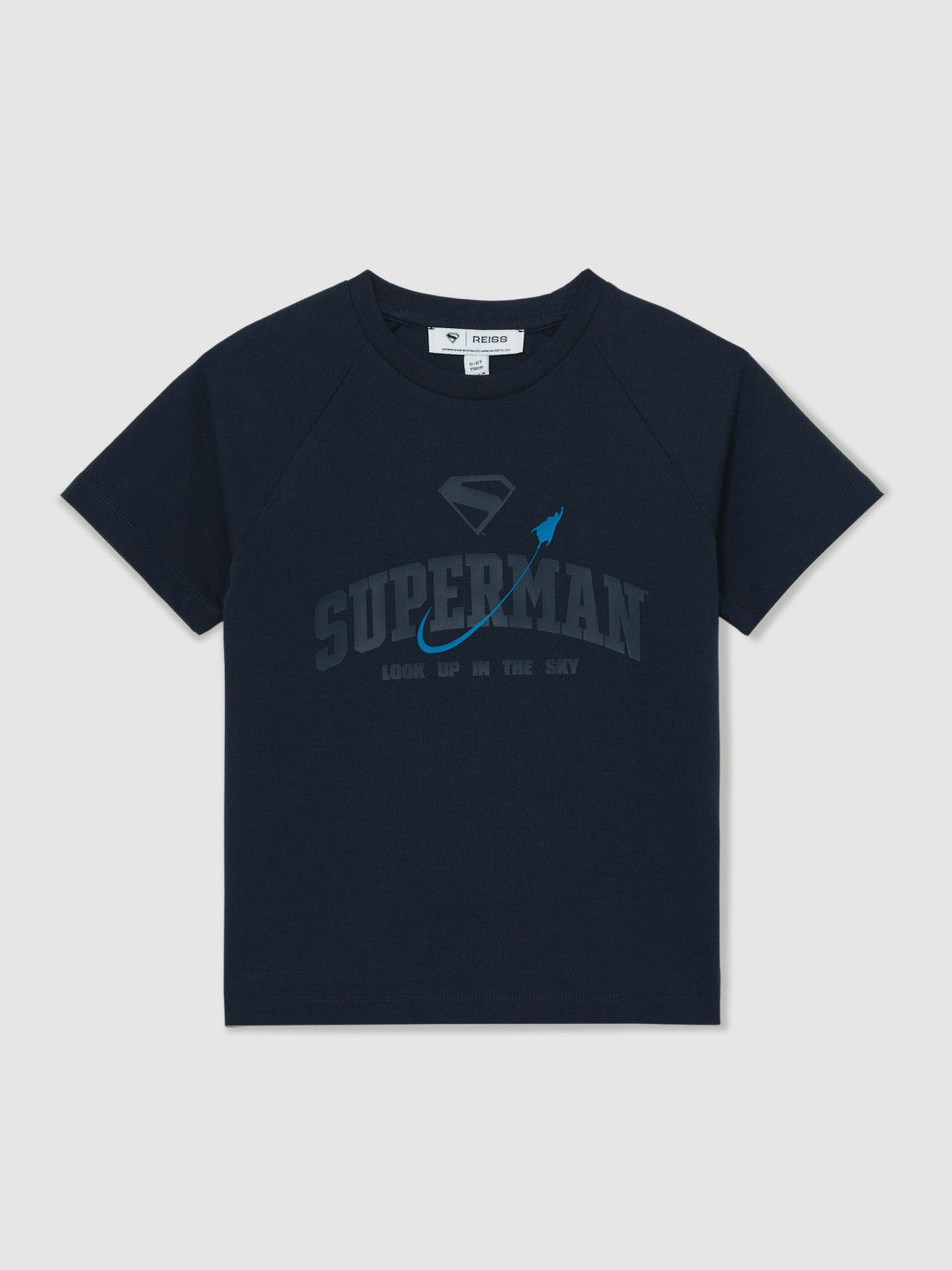 Children & Baby 3-9 yrs Superman Raglan Logo T-Shirt in Navy Blue
