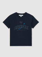 Children & Baby 3-9 yrs Superman Raglan Logo T-Shirt in Navy Blue