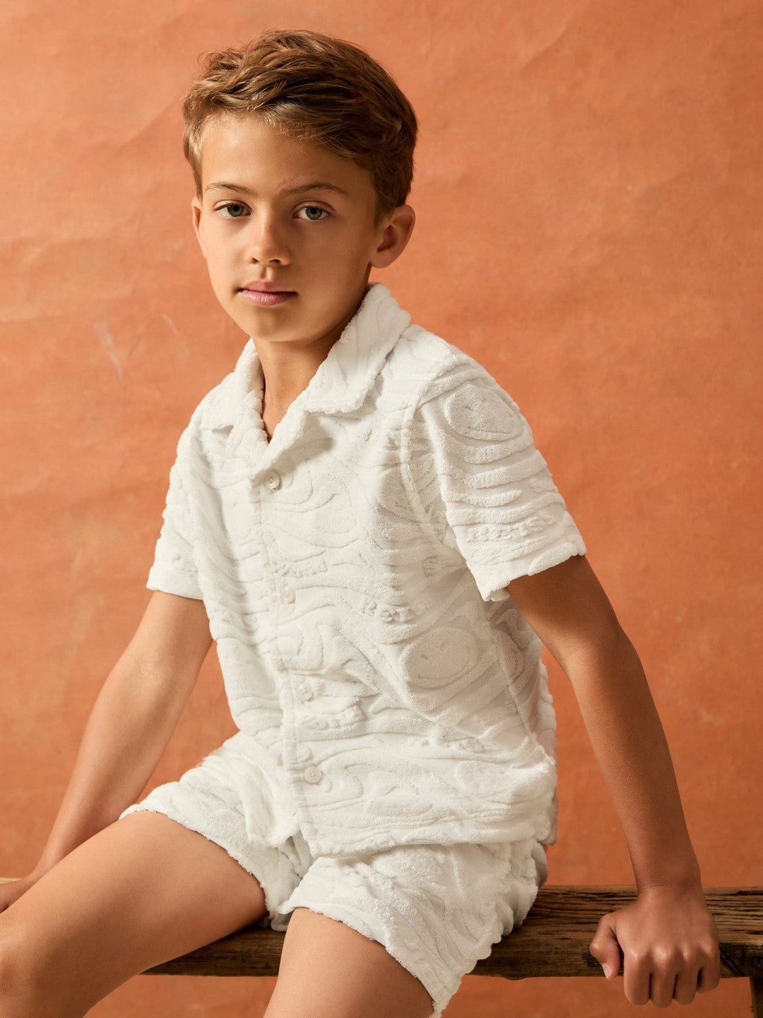 Children & Baby 9-13 yrs SmileyWorld Wave Texture Shirt in White
