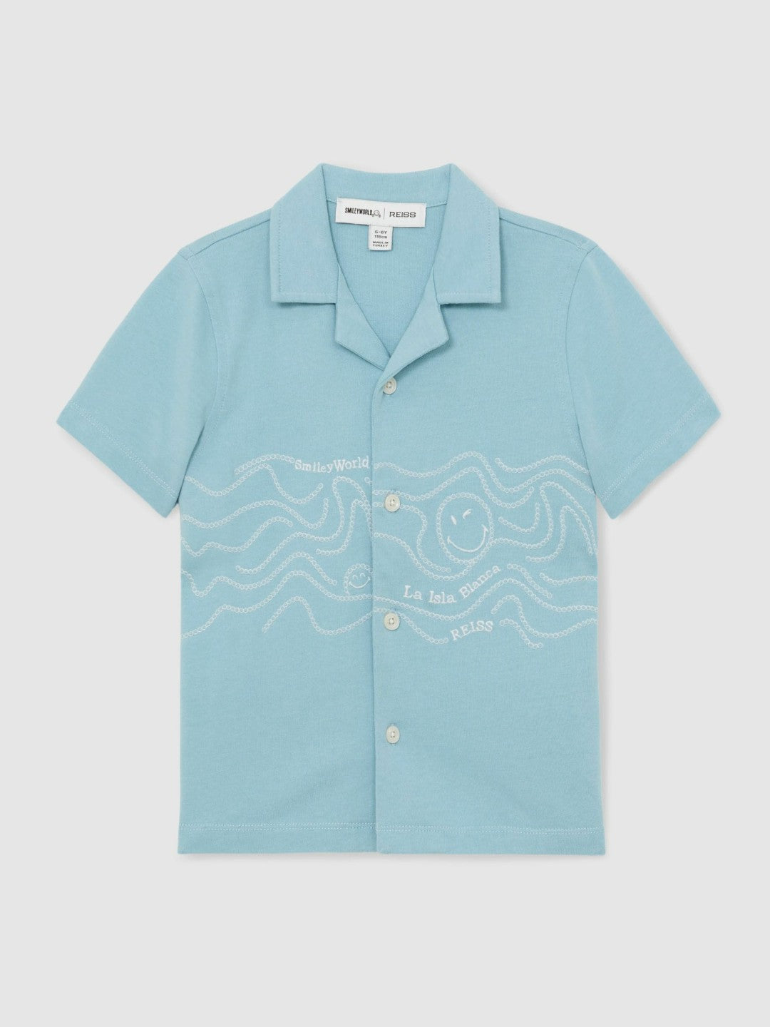 Children & Baby 3-9 yrs SmileyWorld Embroidered Shirt in Sky Blue