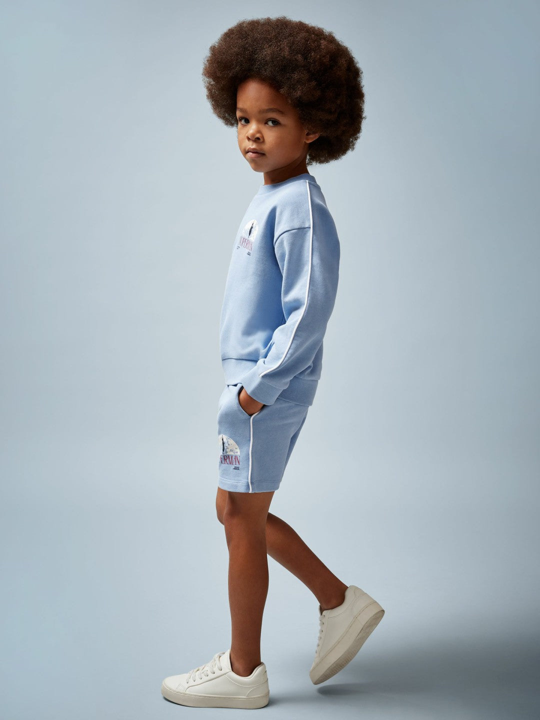 Children & Baby 13-14 yrs Superman Logo Print Sweatshirt in Light Blue