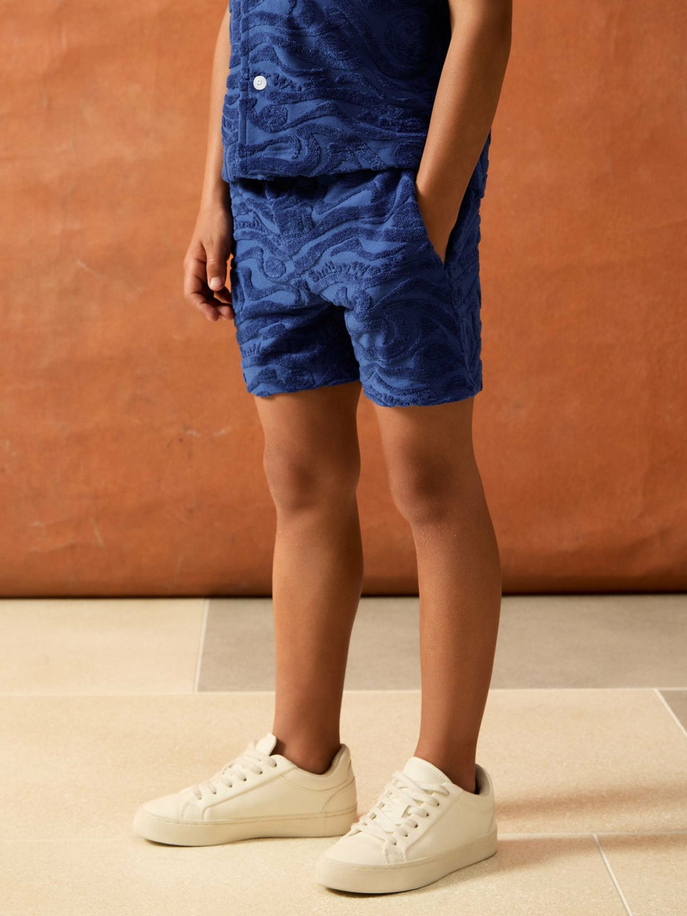 Children & Baby 13-14 yrs SmileyWorld Wave Texture Shorts in Bright Blue