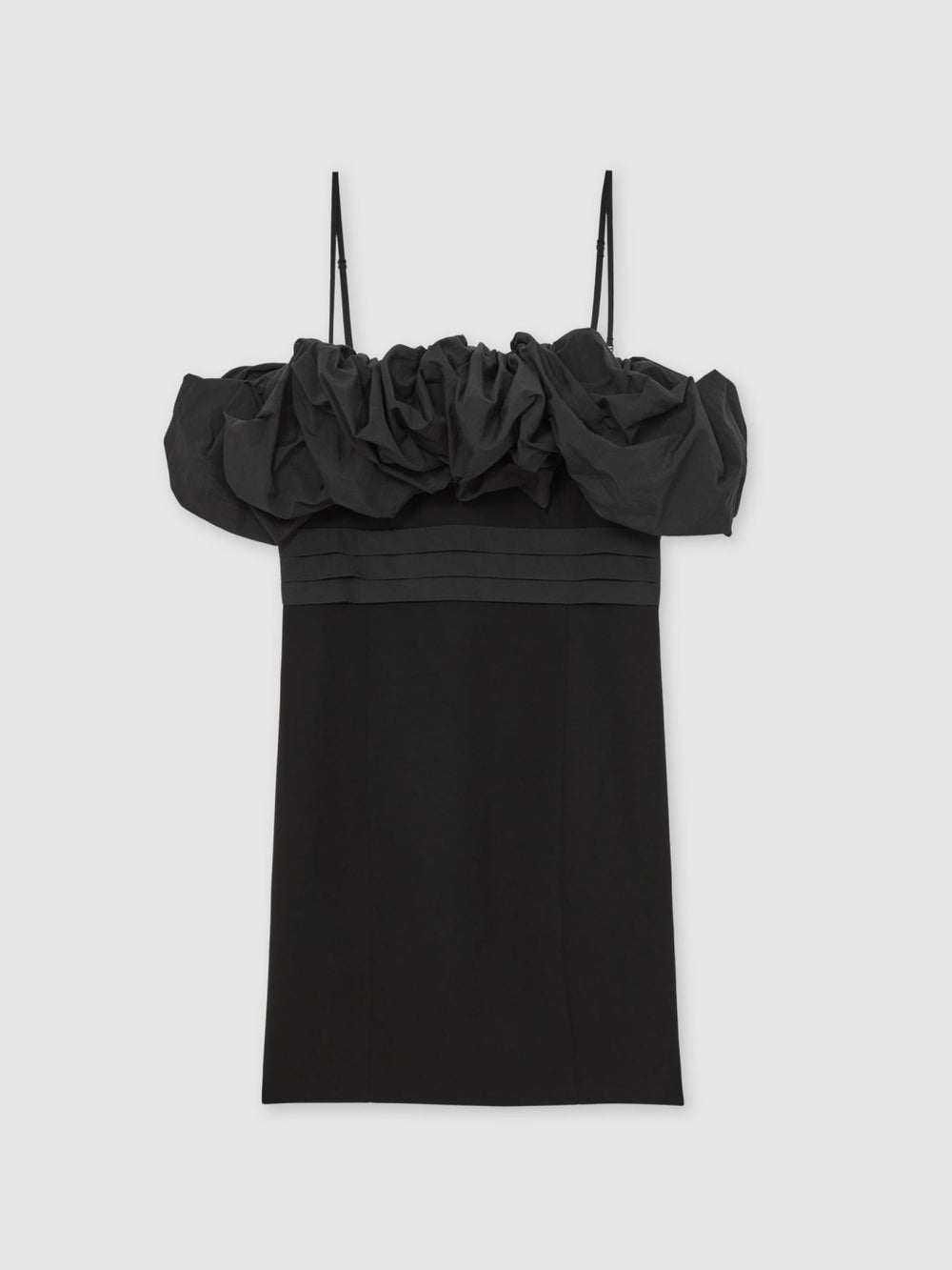 Women Sculptural Strapless Mini Dress in Black