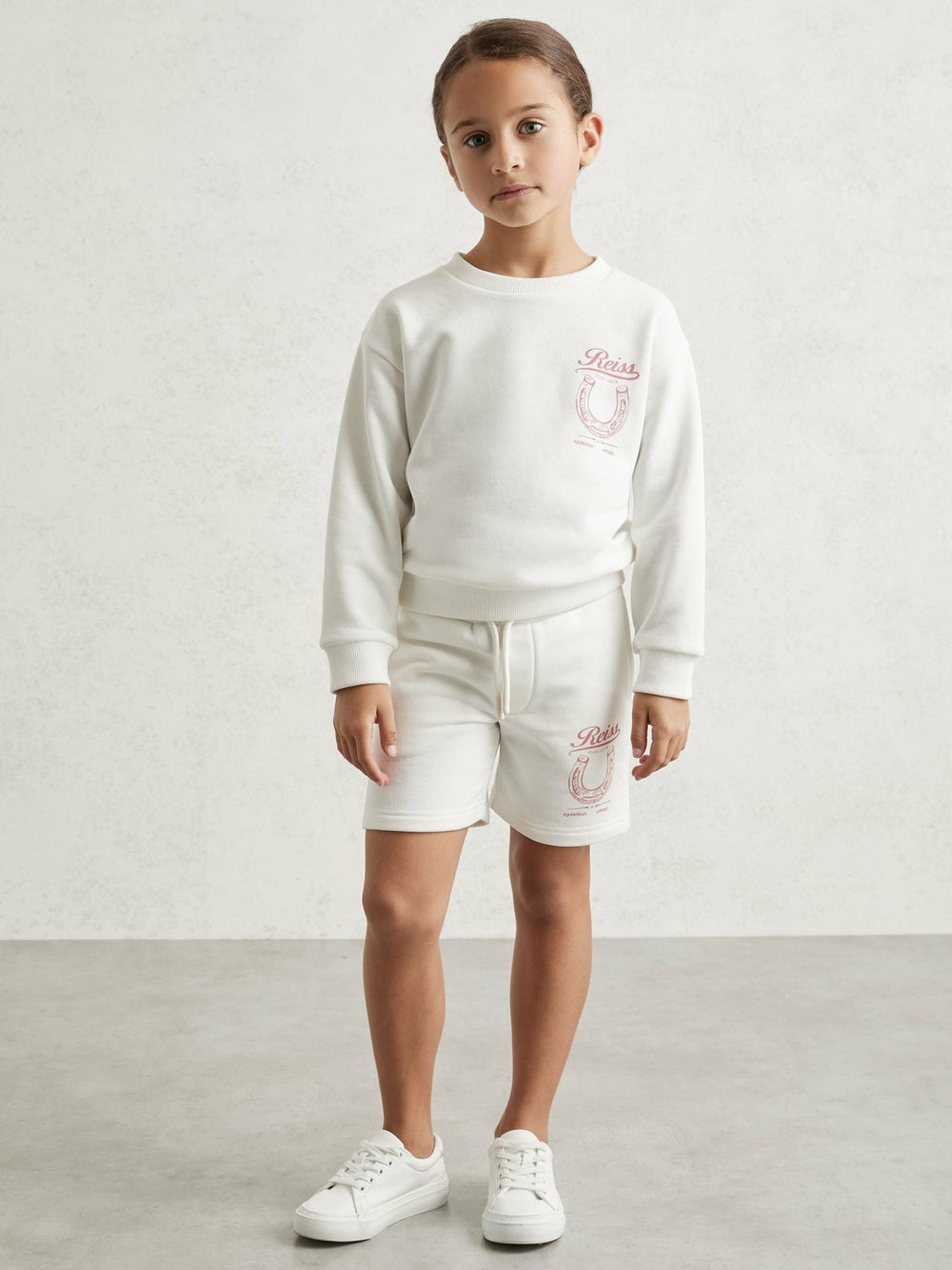 Children & Baby Pony Club Sweatshirt and Shorts Set in Ecru
