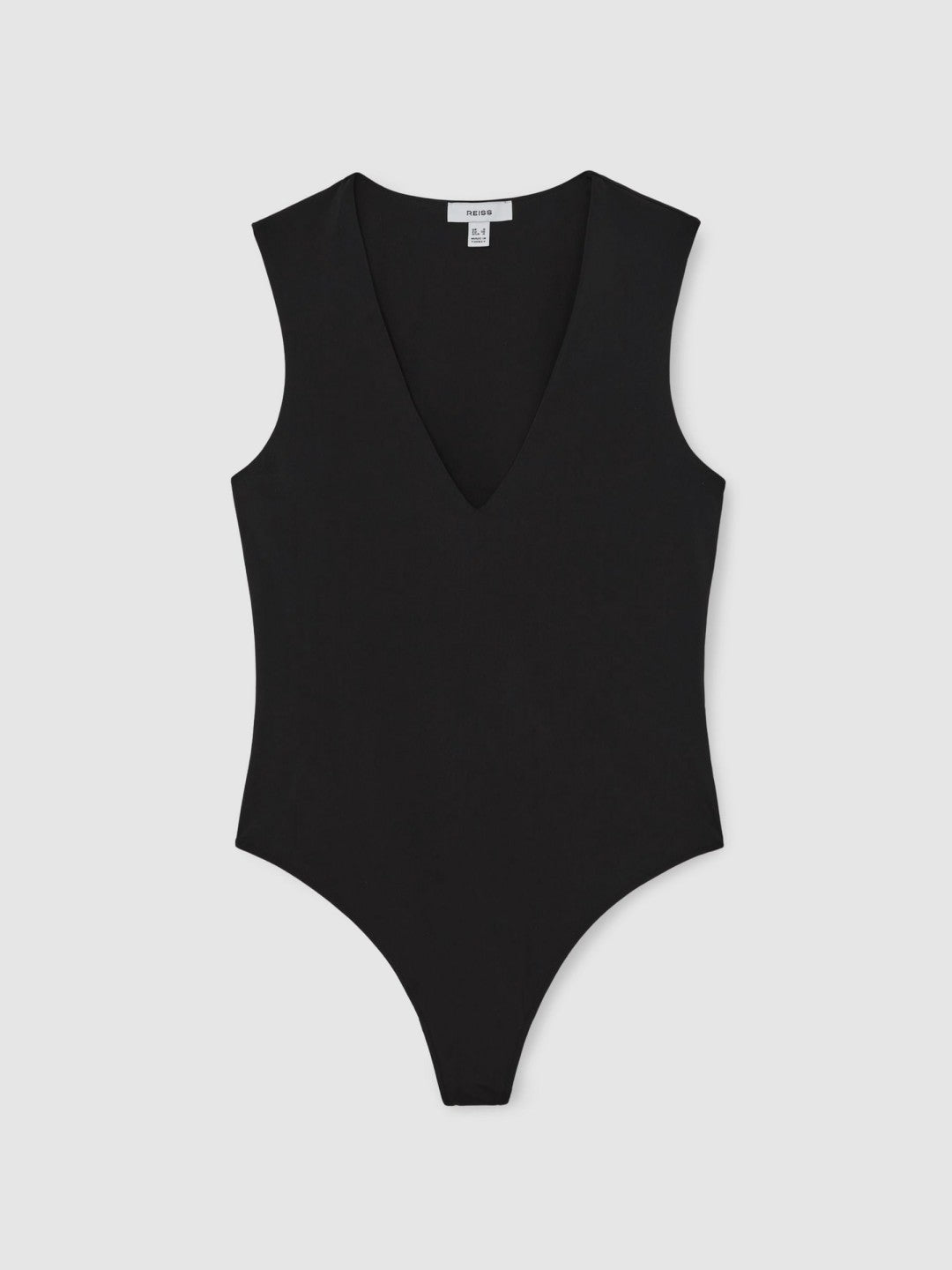 Women V-Neck Sleeveless Bodysuit in Black