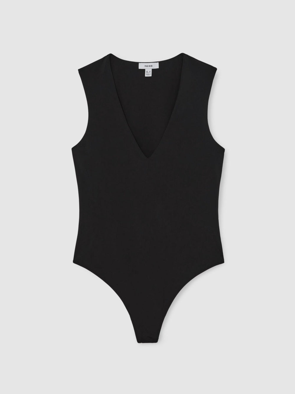 Women V-Neck Sleeveless Bodysuit in Black