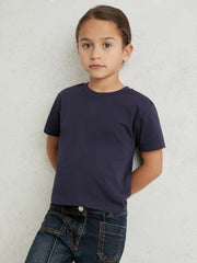 Children & Baby 9-13 yrs Cotton Crew Neck T-Shirt in Navy