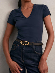 Women Horseshoe Belt in Chocolate