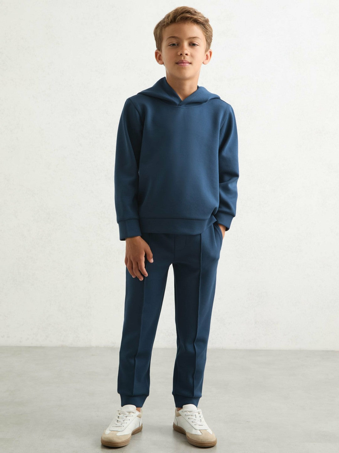 Children & Baby Interlock Jersey Hoodie in Ocean Blue