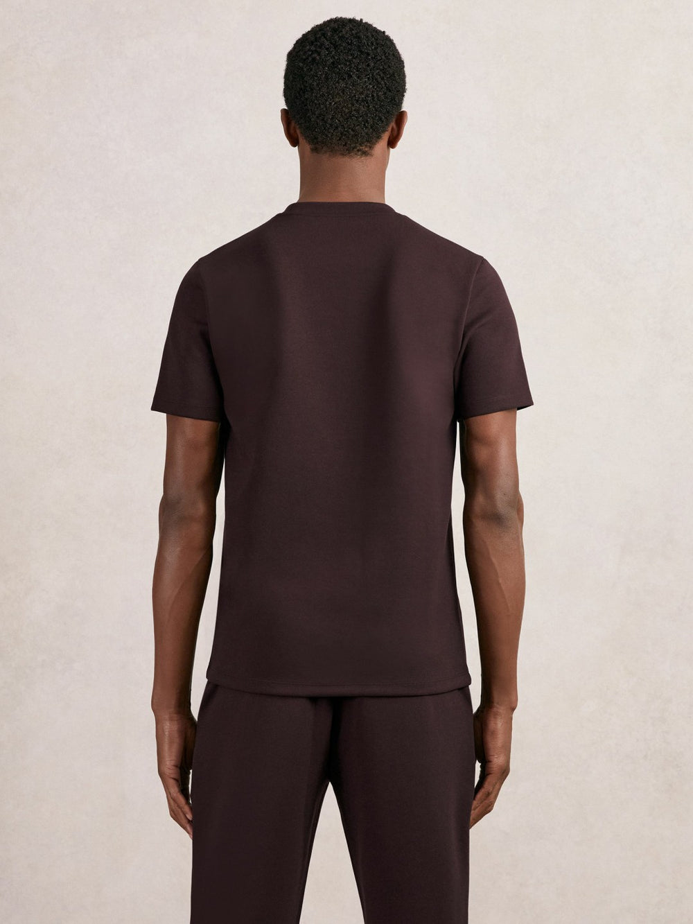 Men Interlock Jersey Crew Neck T-Shirt in Cherry Red