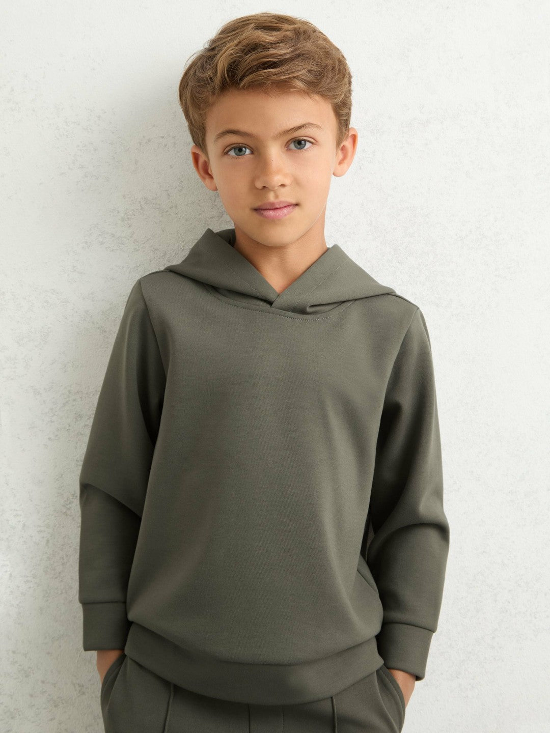 Children & Baby 13-14 yrs Interlock Jersey Hoodie in Dark Sage