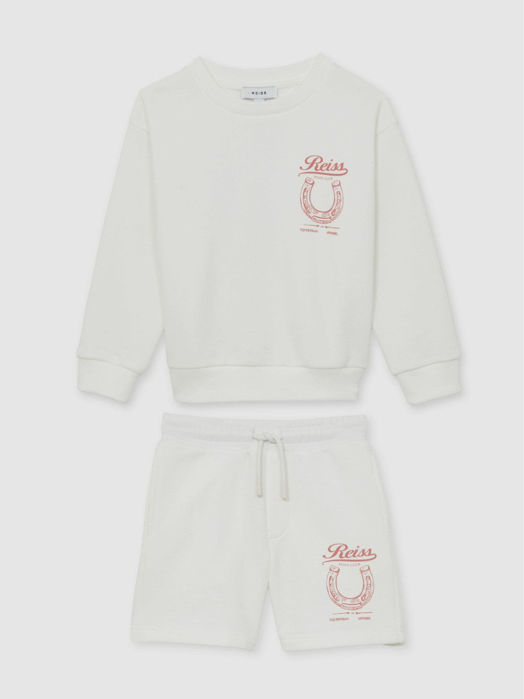 Children & Baby Pony Club Sweatshirt and Shorts Set in Ecru