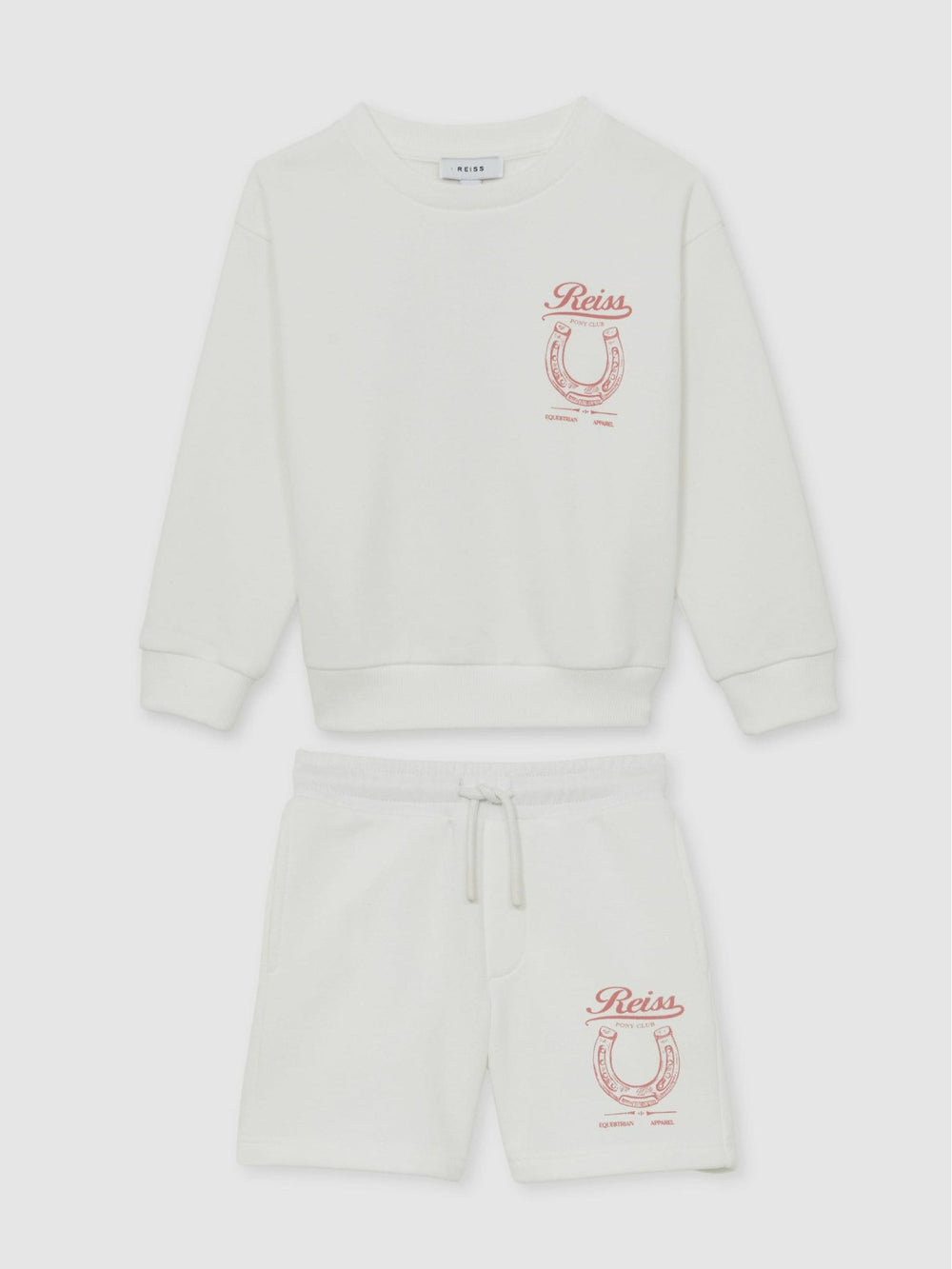 Children & Baby Pony Club Sweatshirt and Shorts Set in Ecru