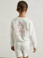 Children & Baby Pony Club Sweatshirt and Shorts Set in Ecru