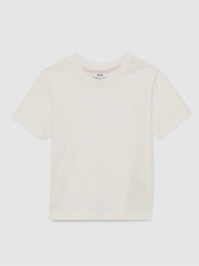 Children & Baby 9-13 yrs Cotton Crew Neck T-Shirt in Ivory