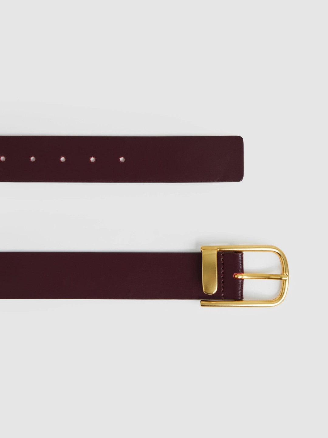Women Leather Half Keeper Belt in Burgundy