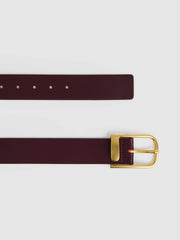 Women Leather Half Keeper Belt in Burgundy