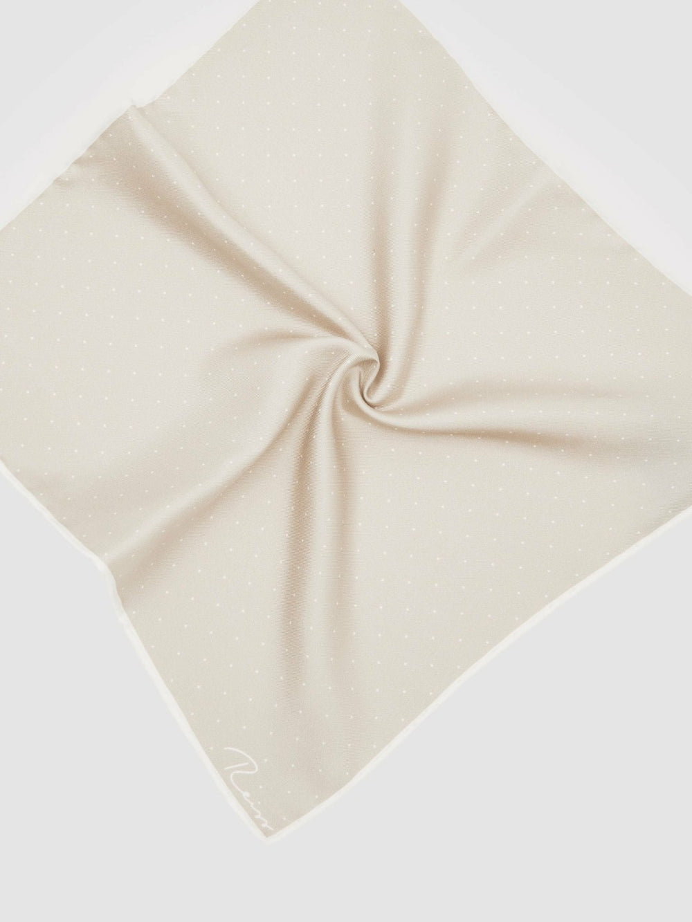 Men Silk Polka Dot Pocket Square in Champagne