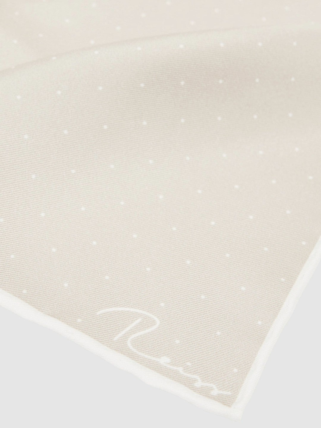 Men Silk Polka Dot Pocket Square in Champagne