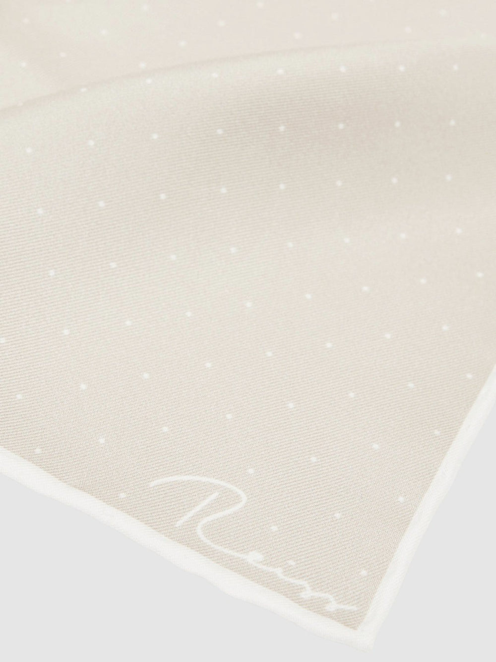 Men Silk Polka Dot Pocket Square in Champagne