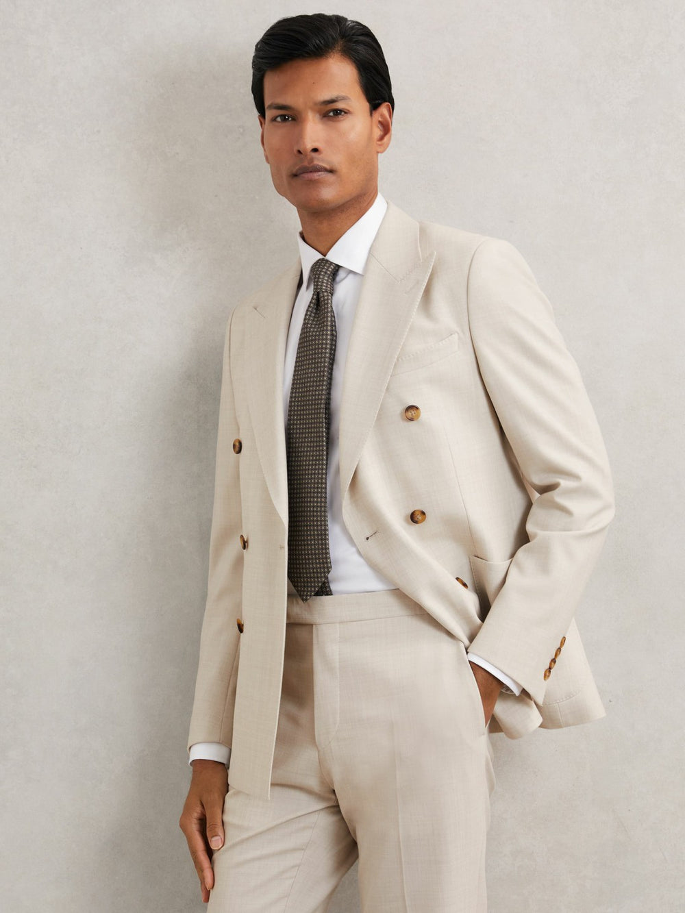 Men Suit Jacket in Stone