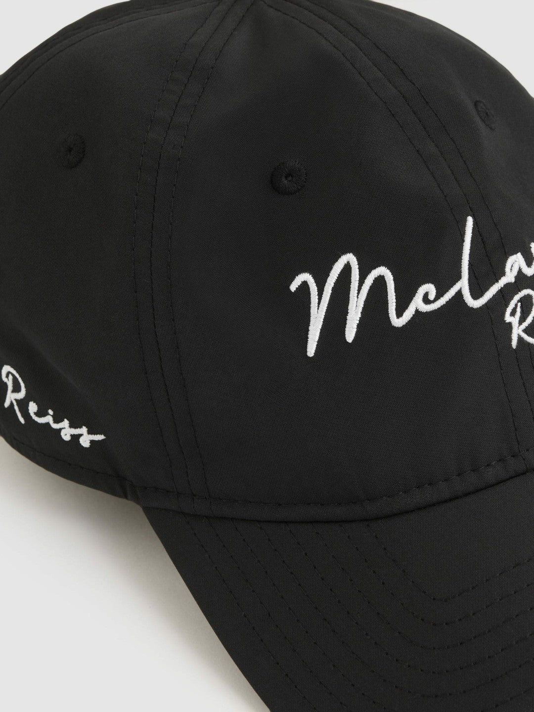 Men Unisex Fit McLaren Racing Logo Embroidered Cap in Black