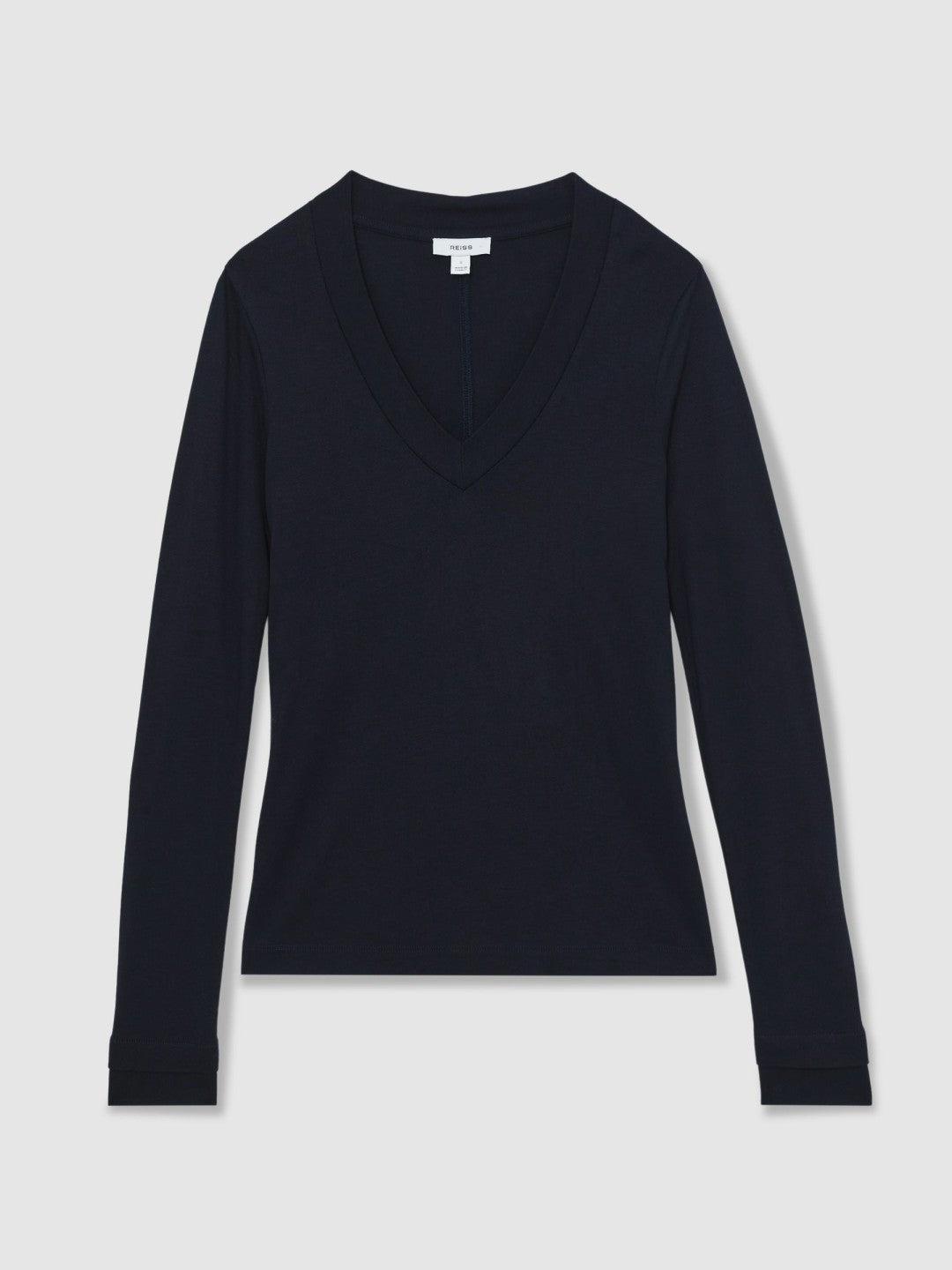 Women Jersey V-Neck Top in Navy
