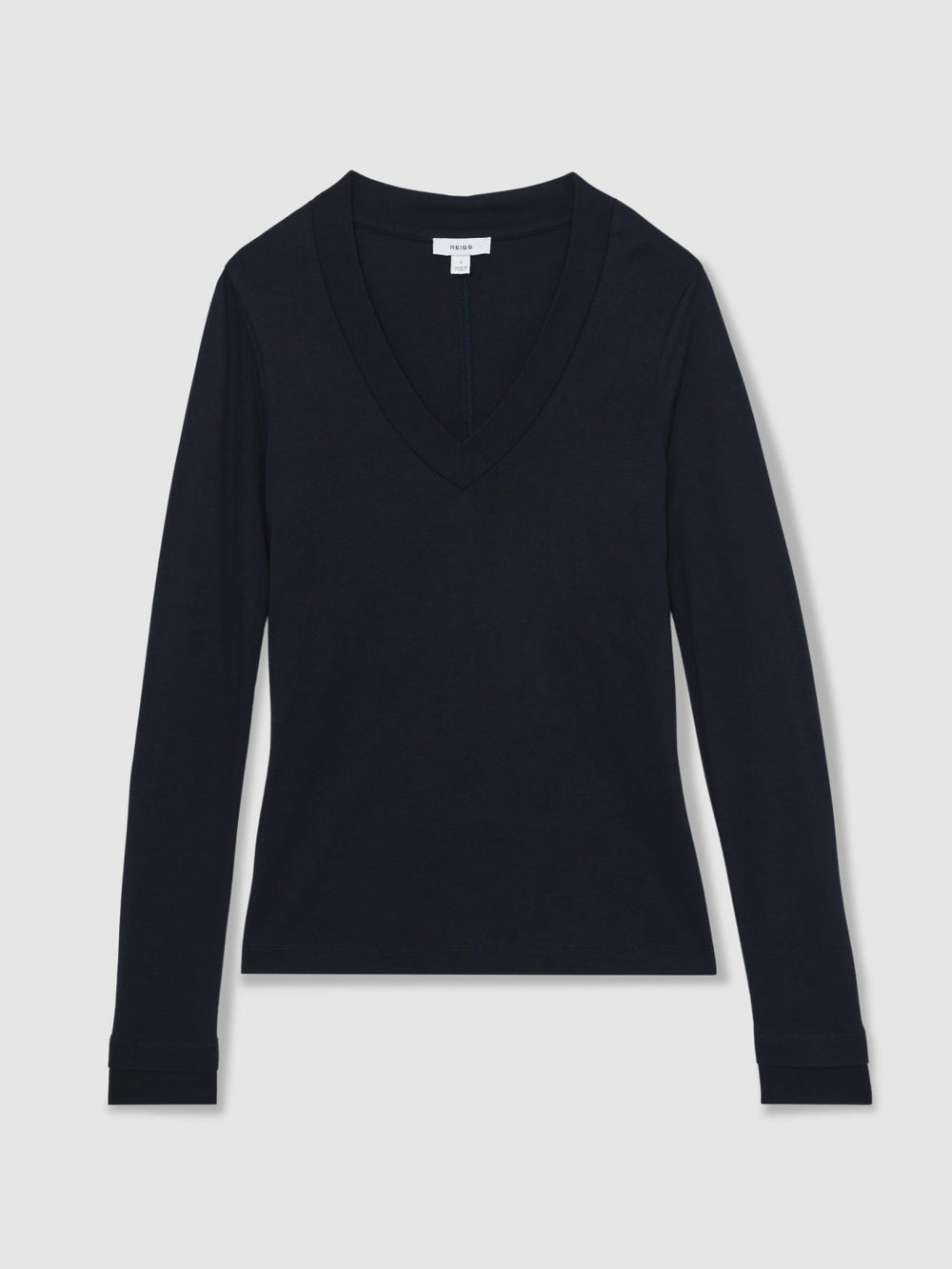 Women Jersey V-Neck Top in Navy