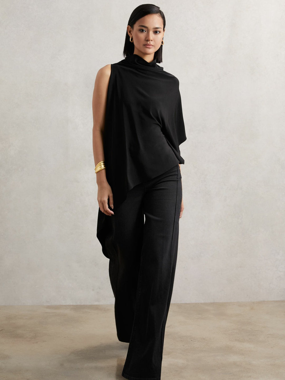 Women Cape Detail Top in Black