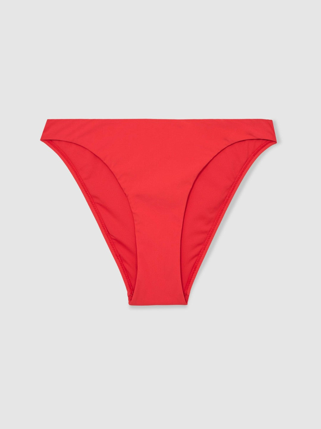Women High Cut Bikini Bottoms in Coral Red