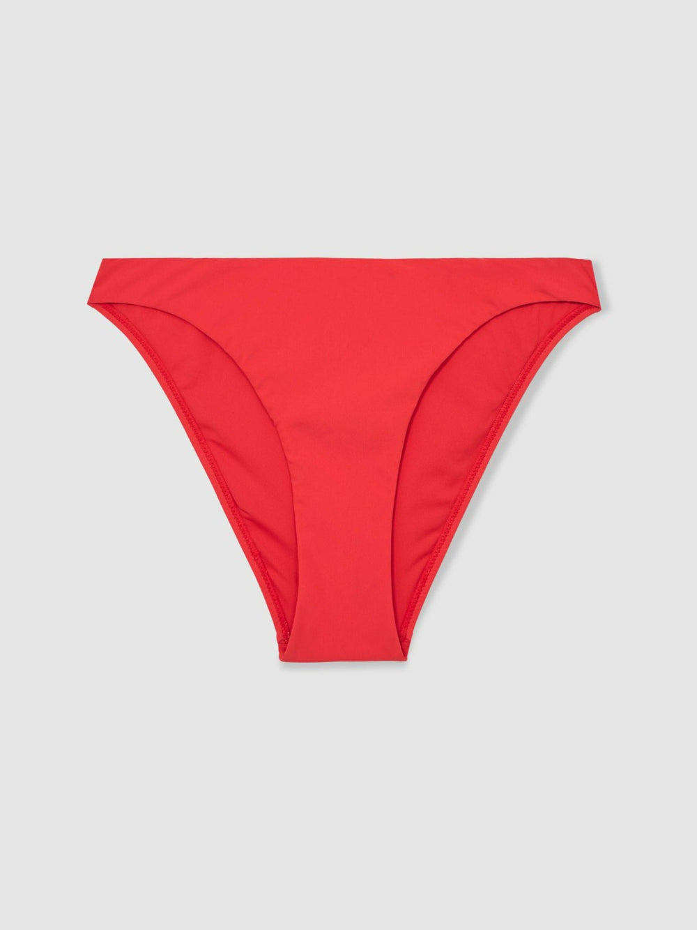 Women High Cut Bikini Bottoms in Coral Red