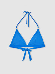 Women Triangle Halterneck Bikini Top in Cornflower Blue