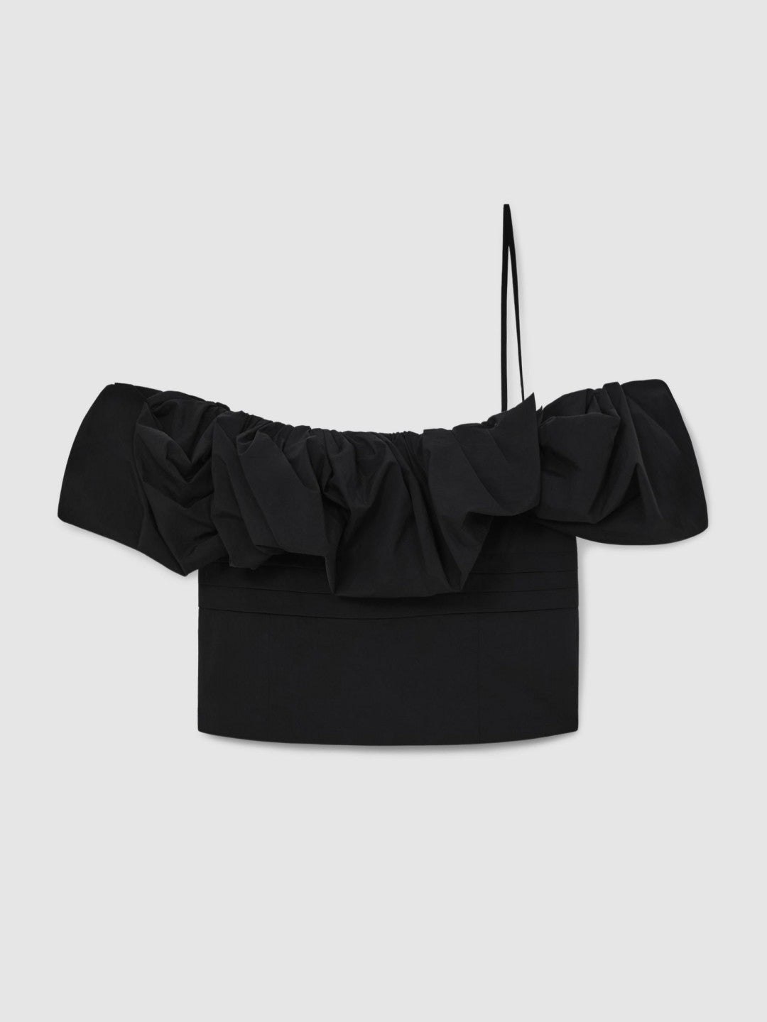 Women Sculptural Strapless Top in Black