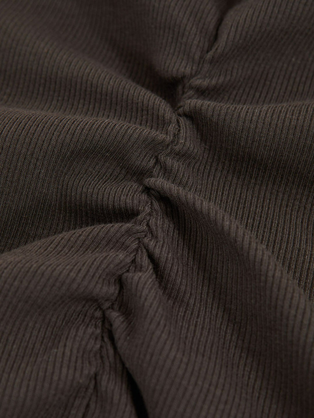 Women Ribbed Ruched Waist Vest in Chocolate