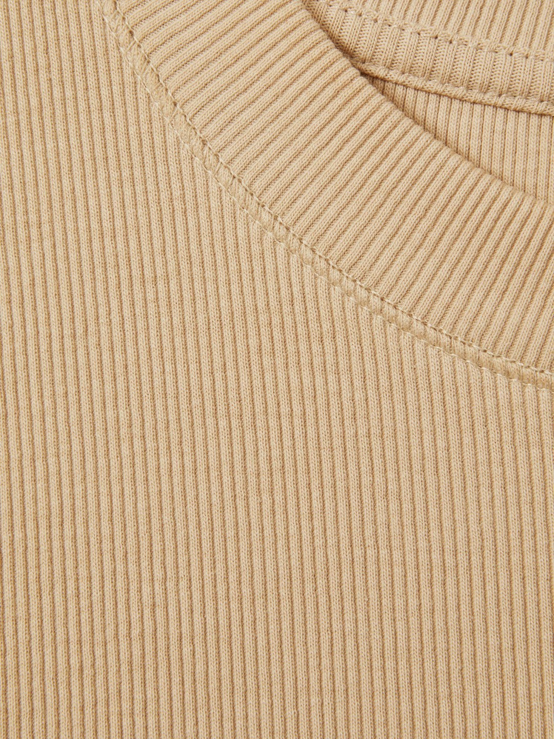 Women Fine-Rib Ruched Vest Top in Camel