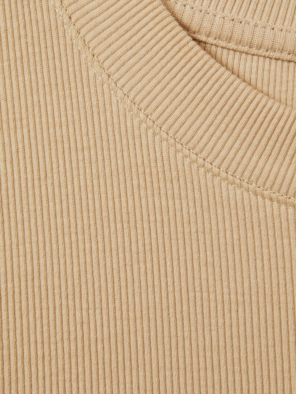 Women Fine-Rib Ruched Vest Top in Camel