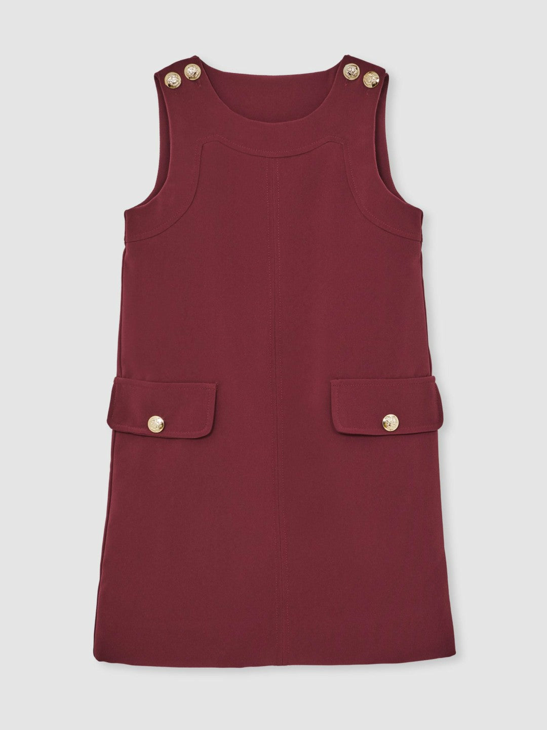 Children & Baby 13-14 yrs Button-Detail Sleeveless Shift Dress in Berry