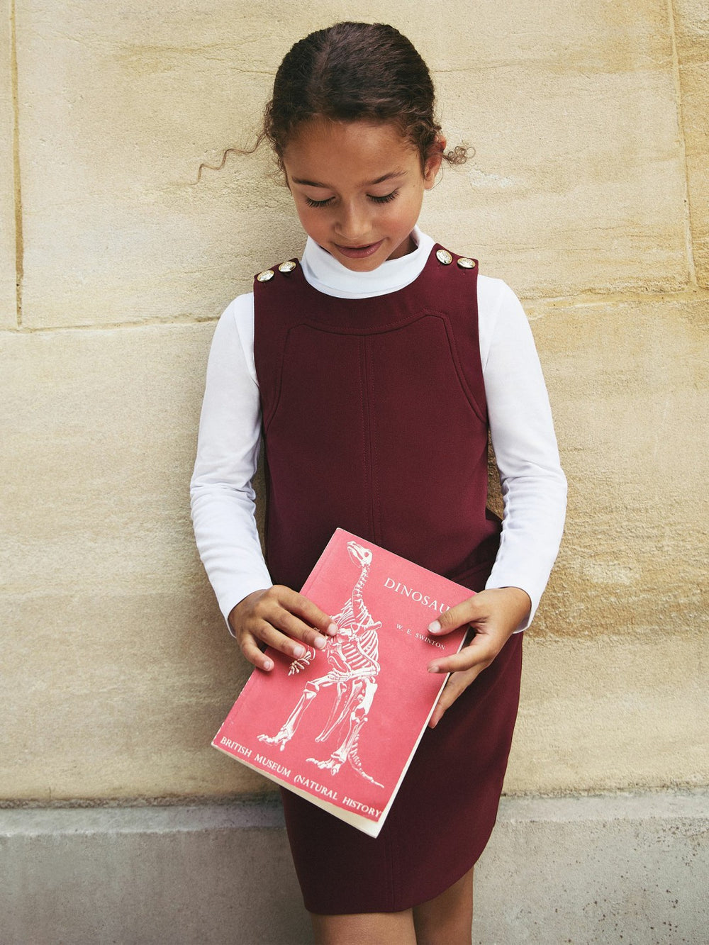 Children & Baby 13-14 yrs Button-Detail Sleeveless Shift Dress in Berry
