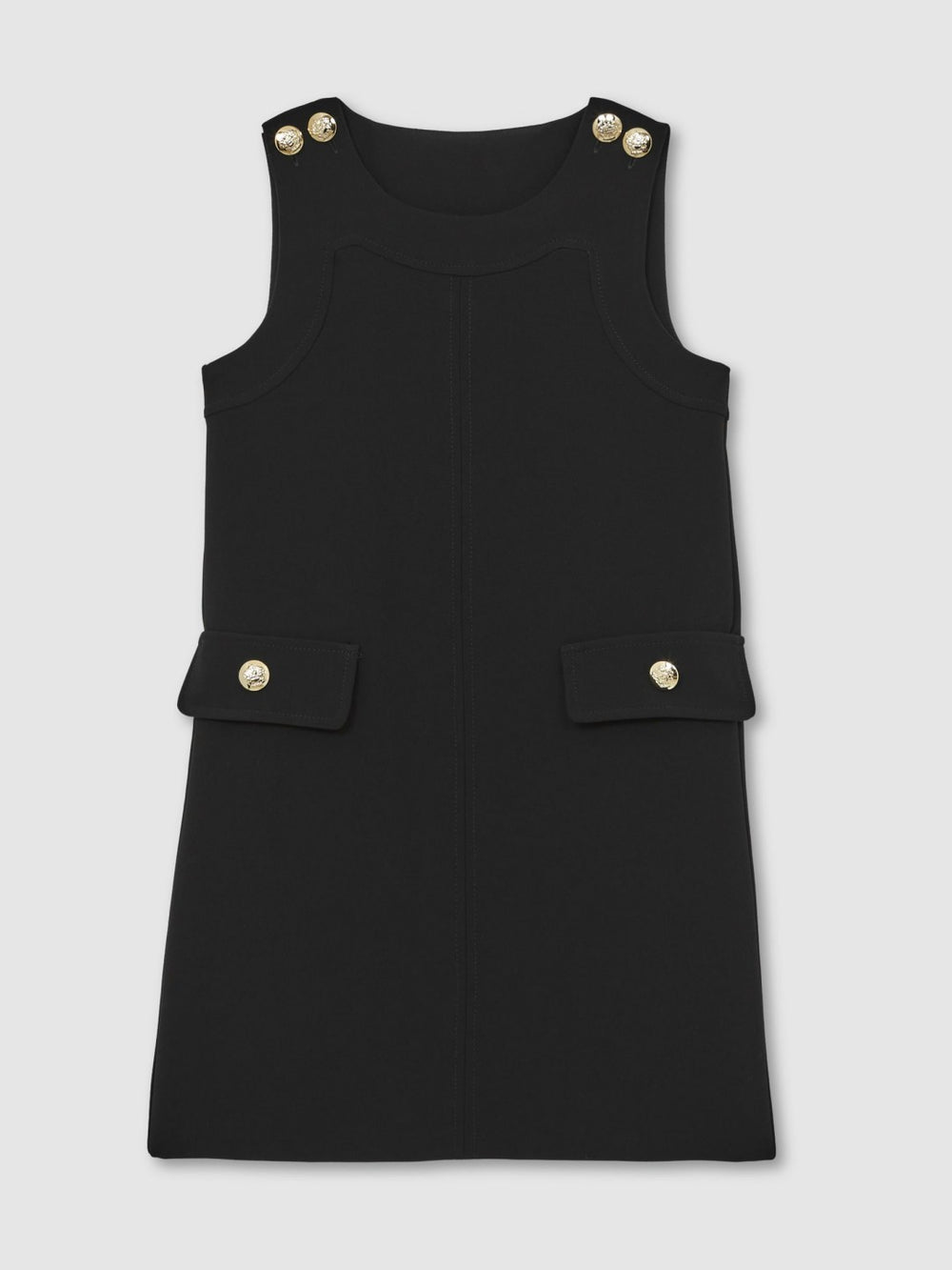 Children & Baby 9-13 yrs Button-Detail Sleeveless Shift Dress in Black