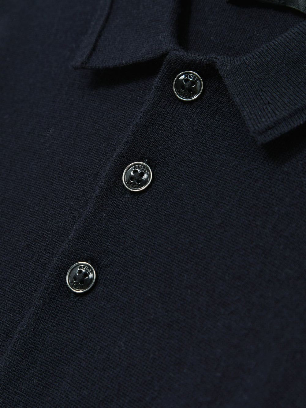 Children & Baby Merino Wool Long-Sleeve Polo Shirt in Navy