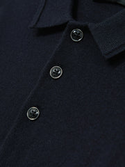 Children & Baby Merino Wool Long-Sleeve Polo Shirt in Navy