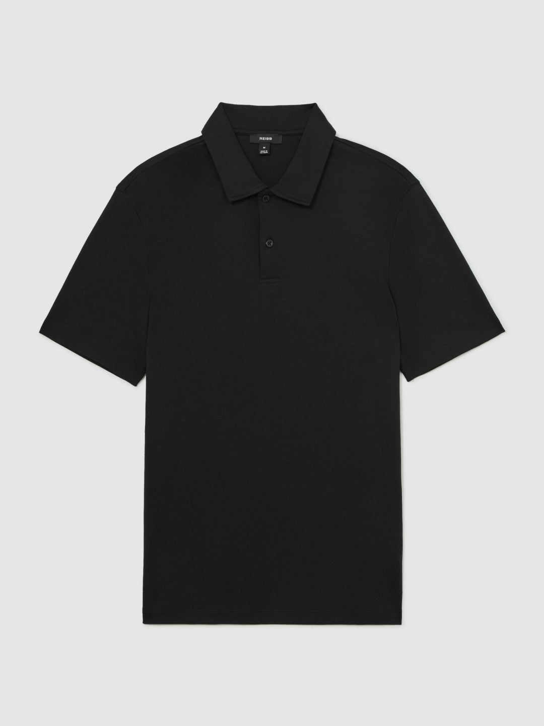 Men Cotton Short-Sleeve Polo Shirt in Black