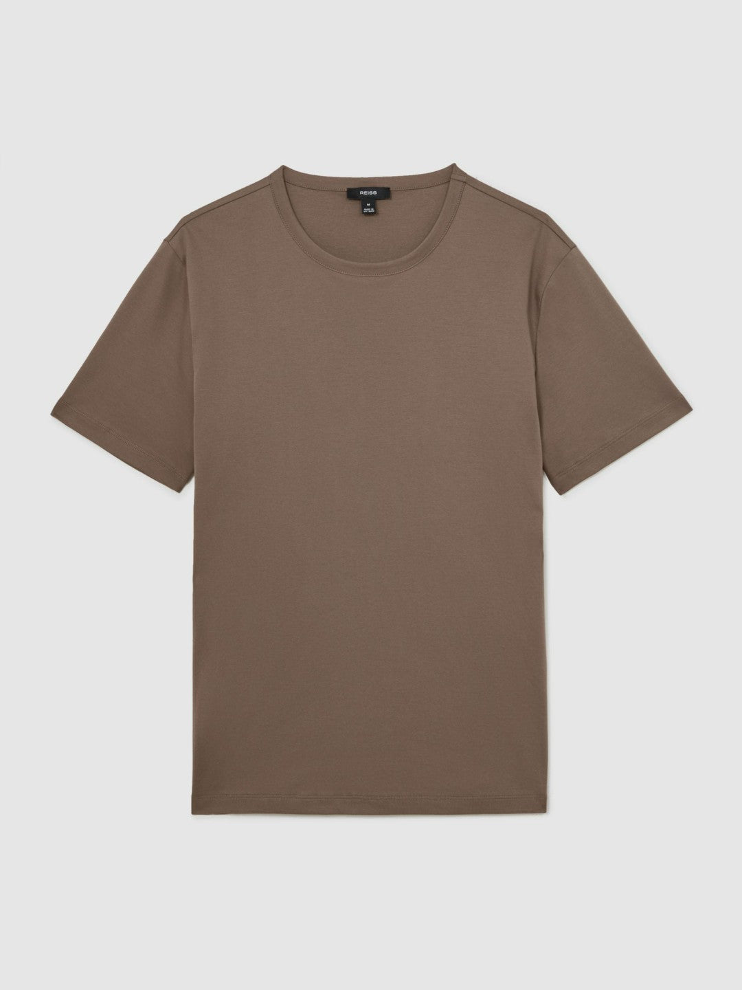 Men Airwater-Cotton Crew-Neck T-Shirt in Taupe Brown