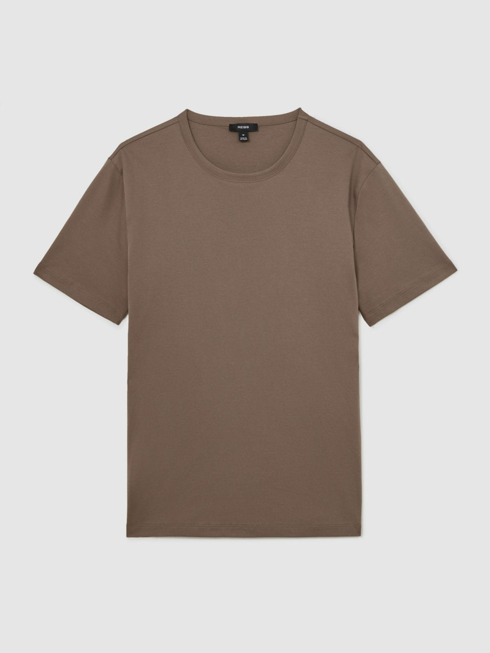 Men Airwater-Cotton Crew-Neck T-Shirt in Taupe Brown
