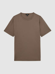 Men Airwater-Cotton Crew-Neck T-Shirt in Taupe Brown
