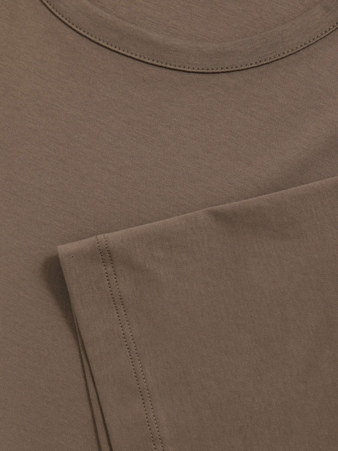 Men Airwater-Cotton Crew-Neck T-Shirt in Taupe Brown