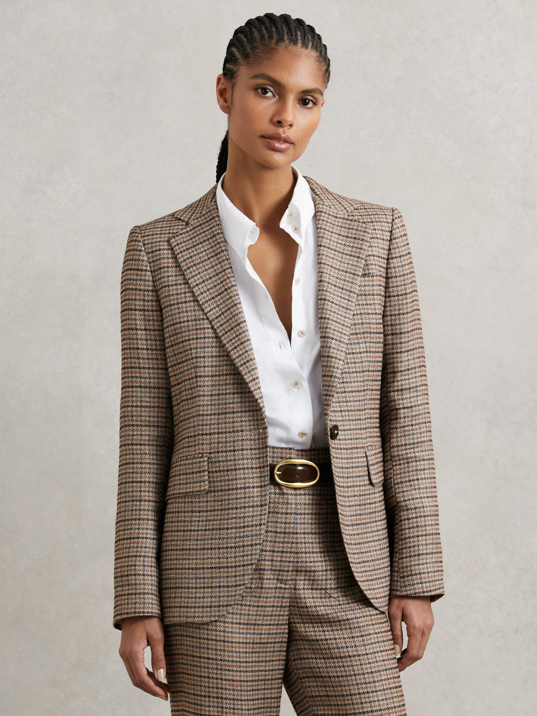 Women Jacket in Neutral Check