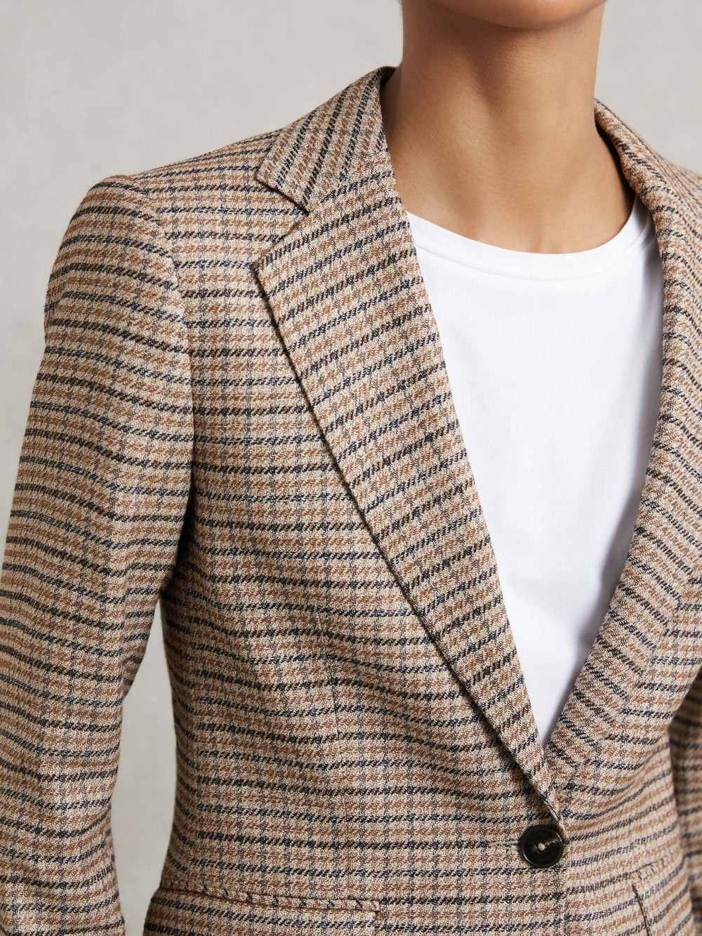 Women Jacket in Neutral Check
