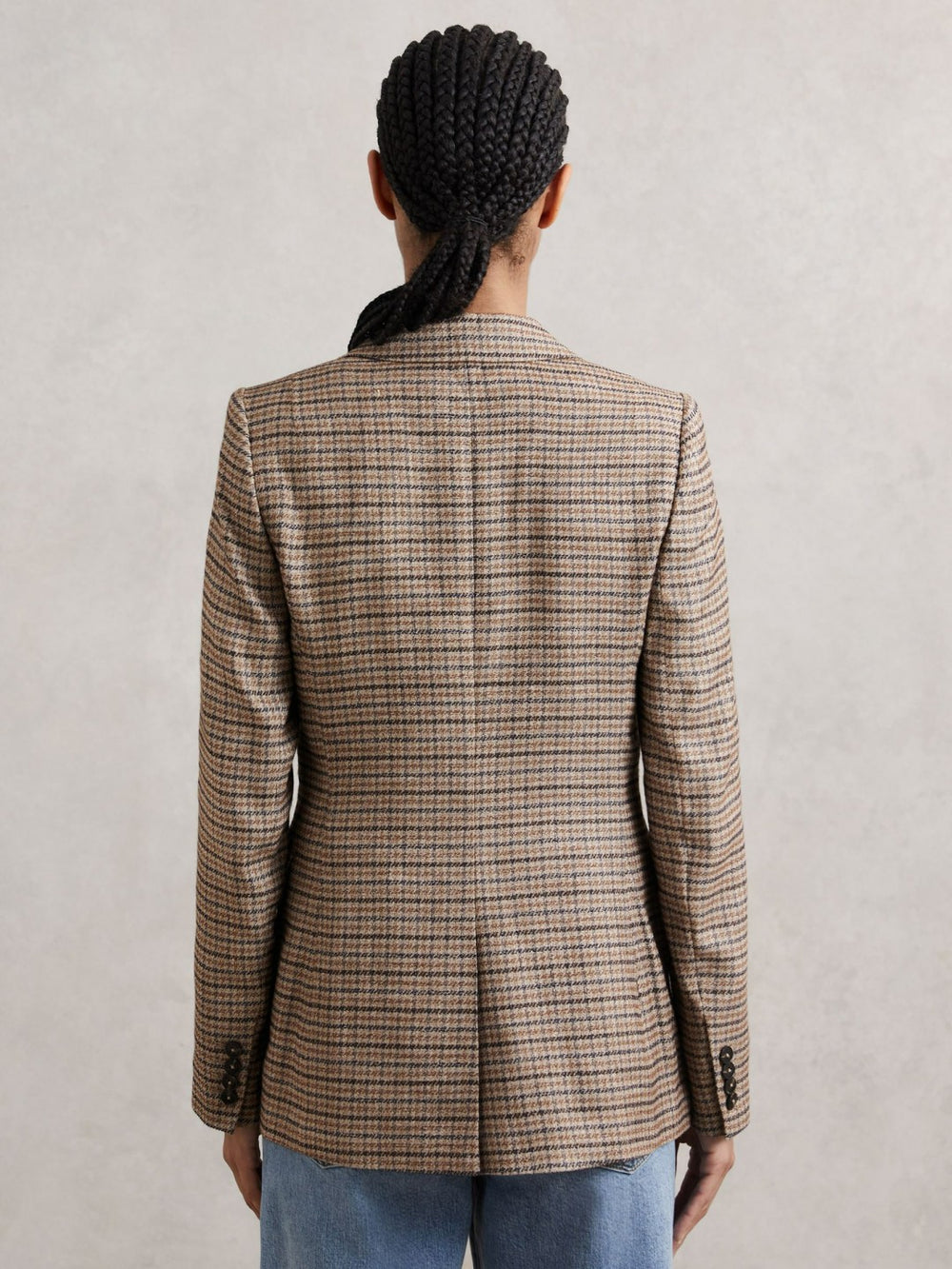 Women Jacket in Neutral Check